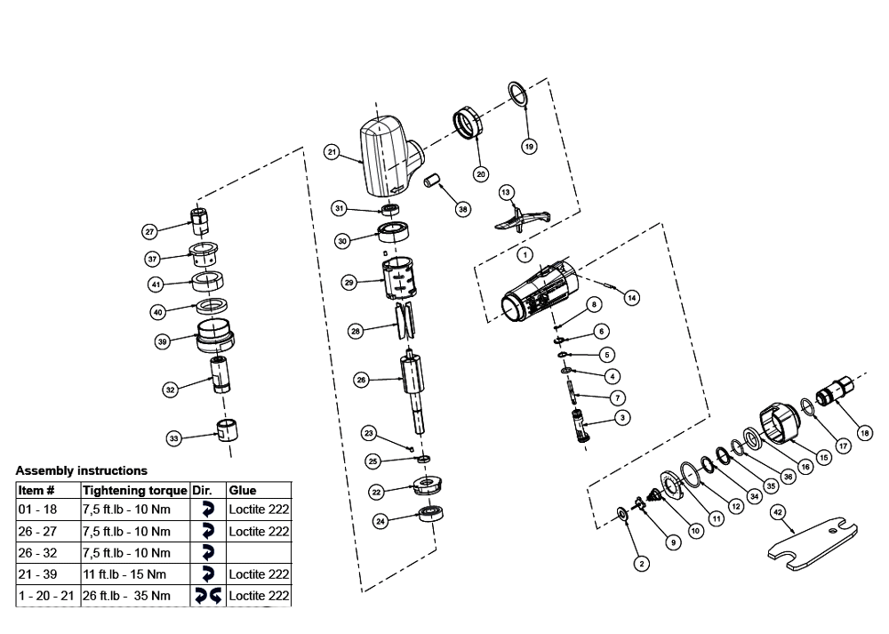 Figure 0 Diagram and Parts List for CP3030-420F  Chicago Pneumatic Grinder